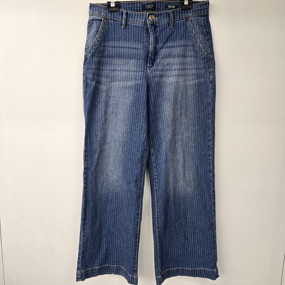 Curve Appeal High Rise Wide Leg Blue Denim Jeans Size 12